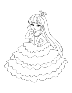 Princess Layered Dress Tracing Shape Pdf, Free Vectors File